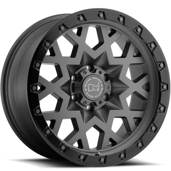 Black Rhino Sprocket Matte Gunmetal with Black Lip Edge