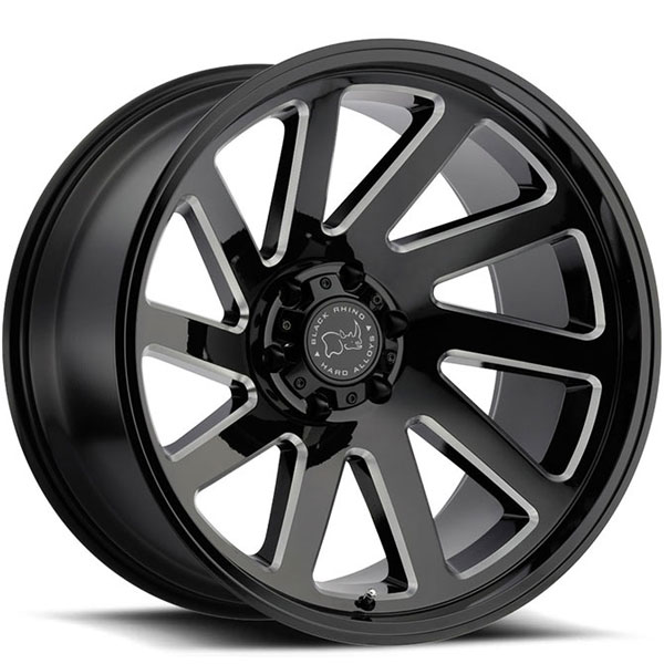 Black Rhino Thrust Gloss Black with Milled Spokes 12 Inch