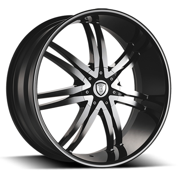 Borghini B14-M Black with Machined Face and Stripe