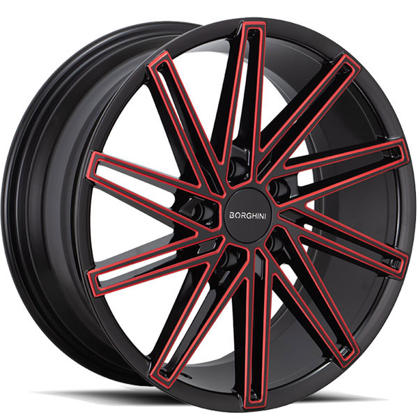 Borghini B65 Black with Red Milled Spokes