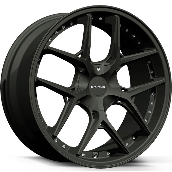 Cratus CR105 Flat Black with Chrome Rivets