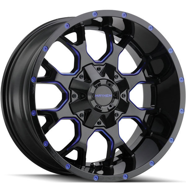 Mayhem 8015 Warrior Black with Prism Blue Milled Spokes