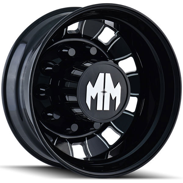 Mayhem 8180 BigRig Black with Milled Spokes Rear