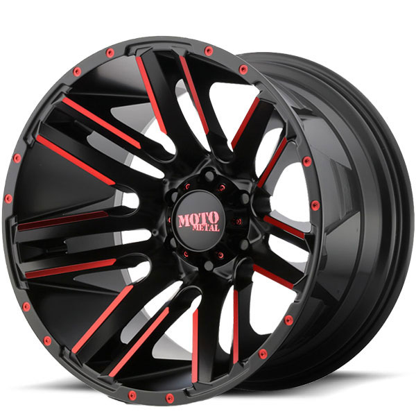 Moto Metal MO978 Razor Satin Black with Machined Red Tint