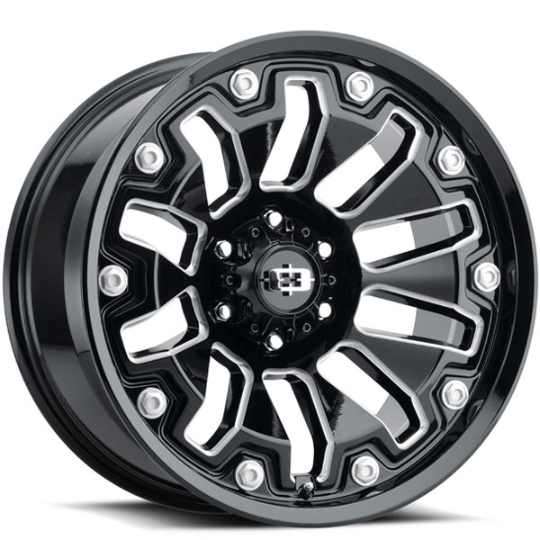 Vision 362 Armor Gloss Black with Milled Spokes 6 Lug